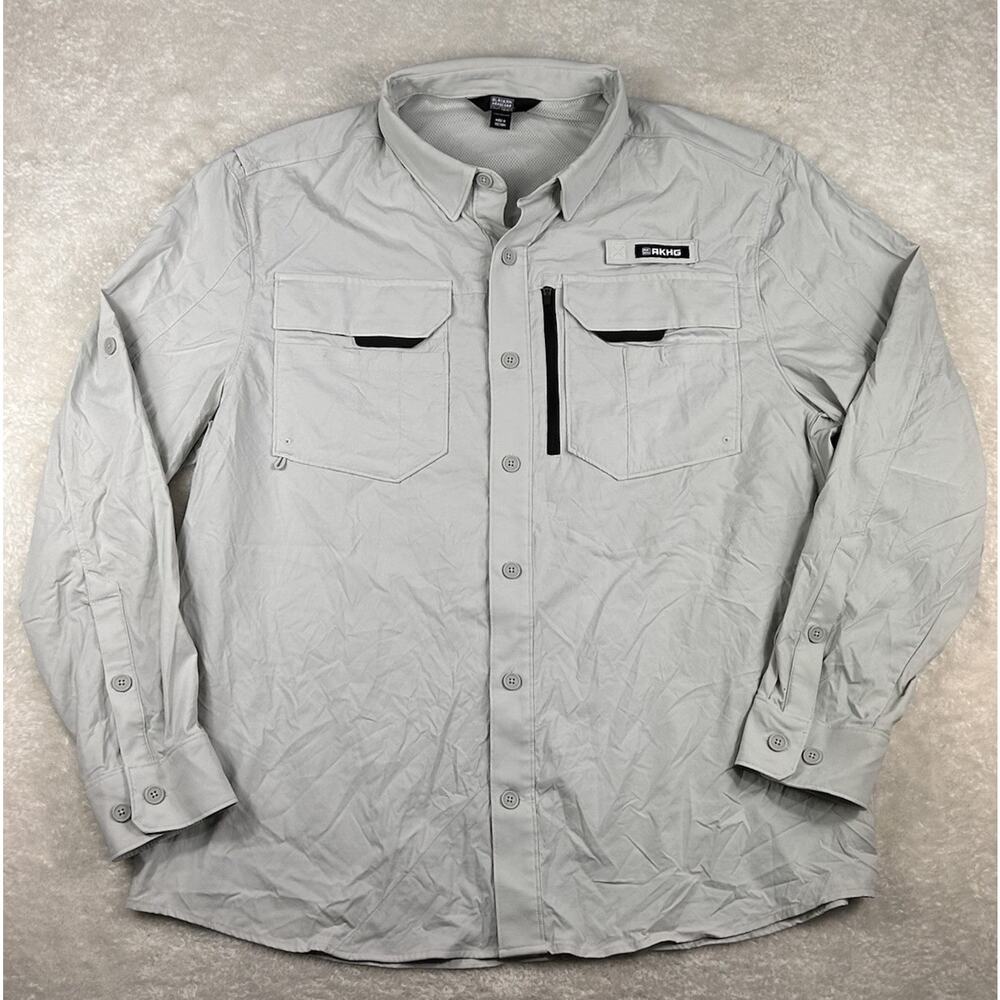 Alaskan Hardgear By Duluth Shirt Men's XL Grey Perfection Loop Fishing Button